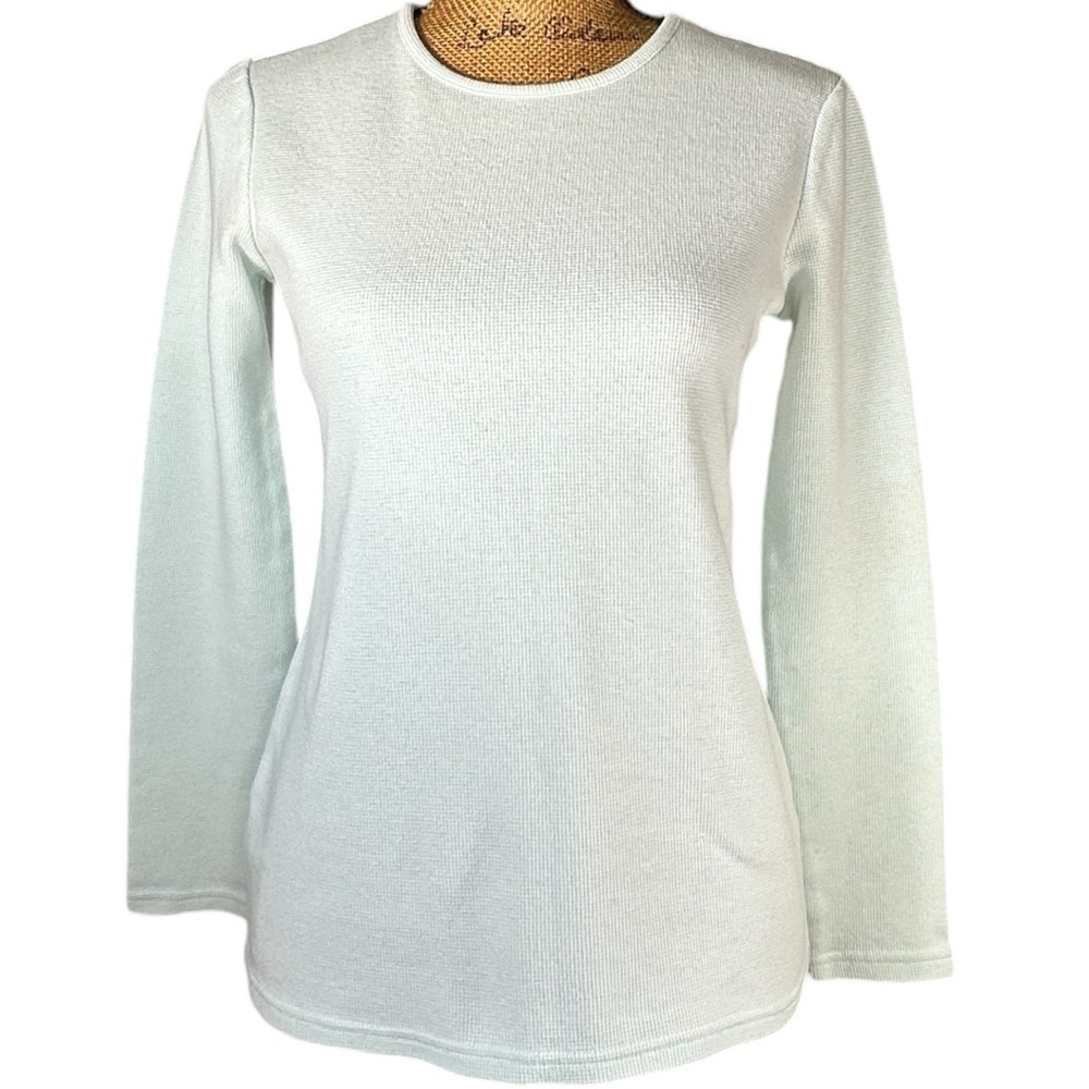 Cato textured long sleeve shirt soft mint tee Women’s size small | mm7